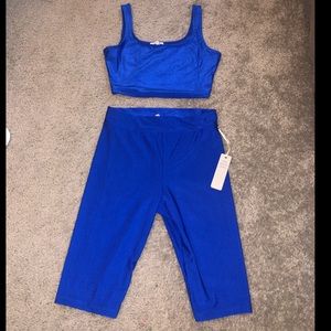 NWT fashion nova biker short and tank set